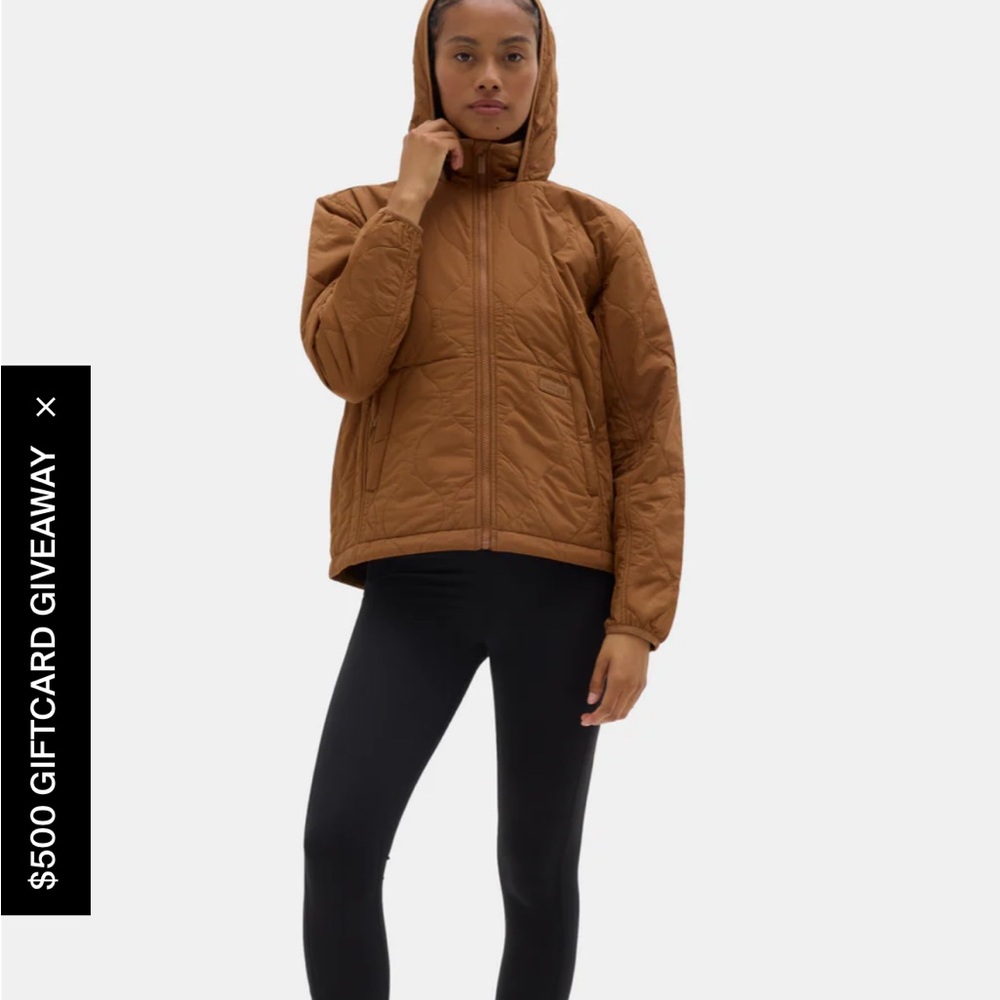 HALFDAYS | Women's Brown packable Puffer Jacket Small Nuthatch